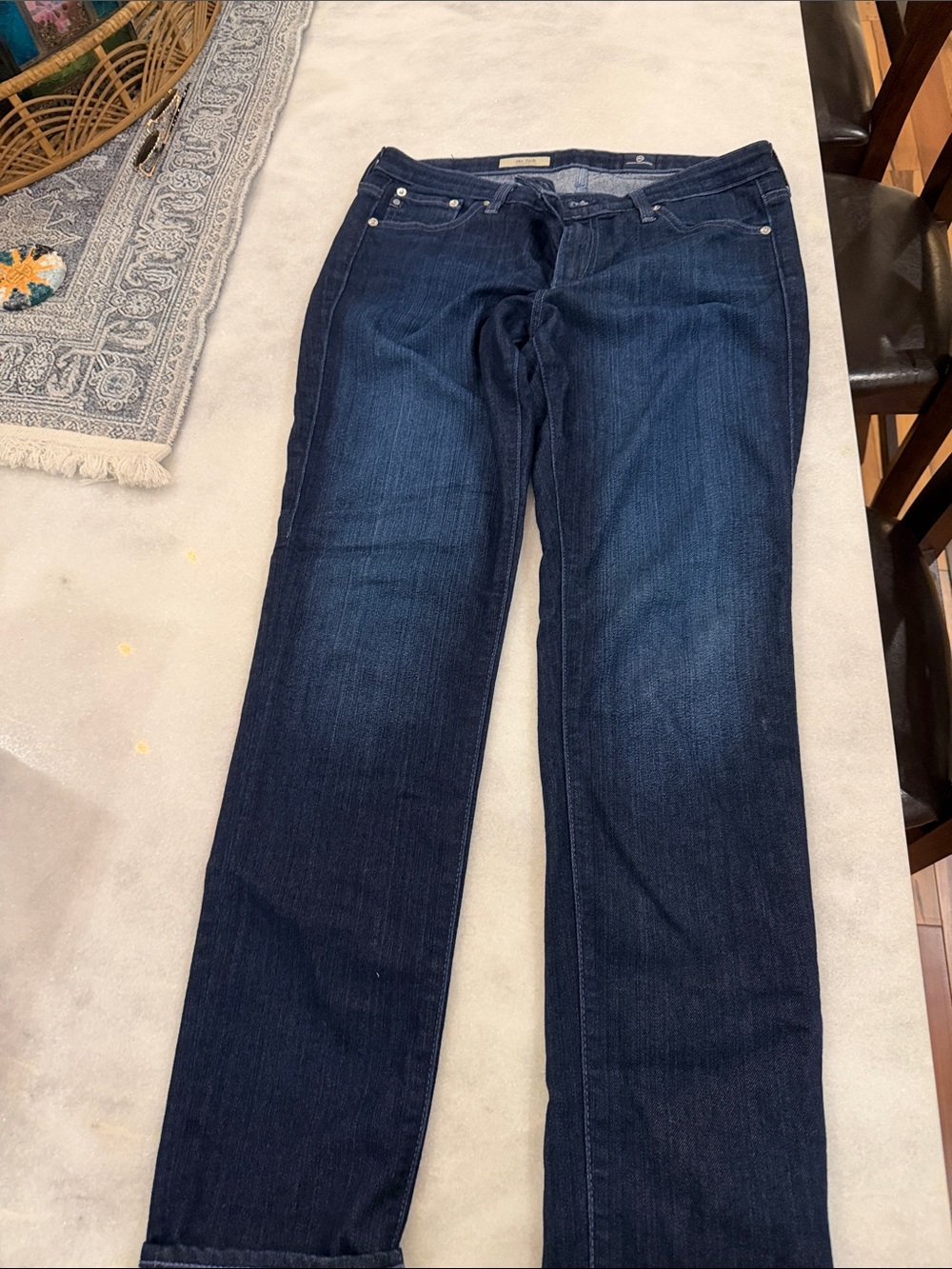 Adriano Goldschmied Dark Blue Straight-Leg Jeans